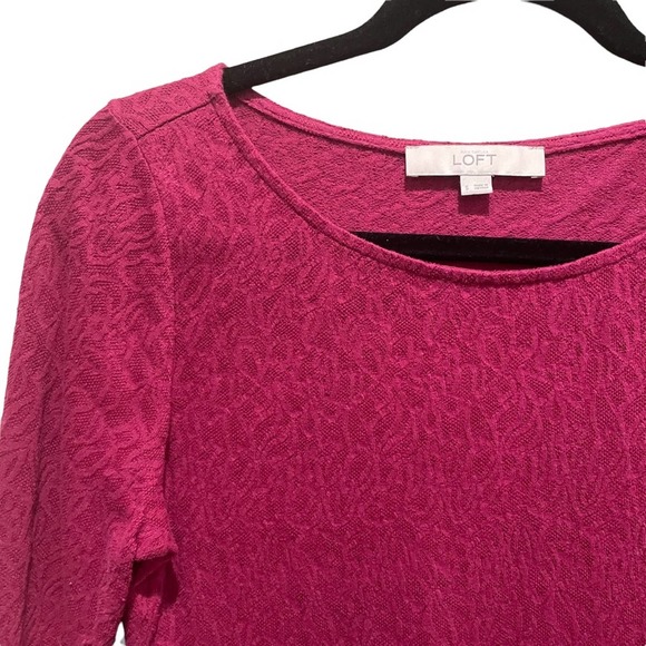 Loft Semi Sheer Lace Style Long Sleeve Top Size Small - Picture 3 of 6